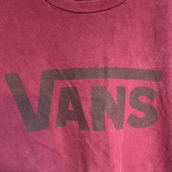 Vans Burgundy Logo T-Shirt – Men’s Large (Approx.) - Picture 3 of 4